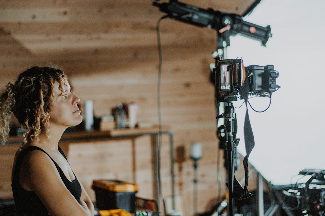 woman on film set